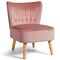 Costway Armless Accent Chair Tufted Velvet Leisure Chair Single Sofa Upholstered BlueGreenPink